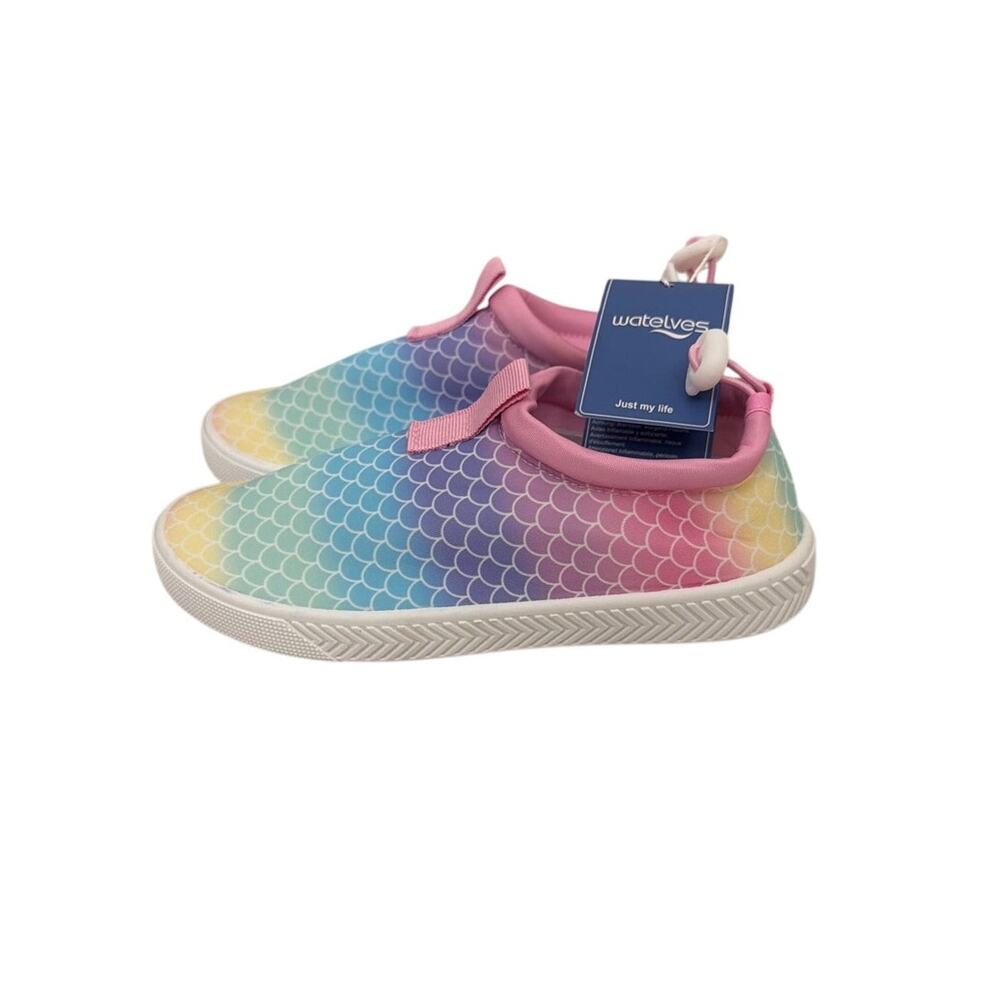 NWT WateLves Rainbow Mermaid Slip On Beach Water Shoes Size 1.5